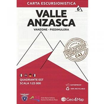 Carta escursionistica Valle Anzasca. Scala 1:25.000. Ediz italiana, inglese, tedesca e francese: 6