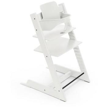 STOKKE® Tripp Trapp® Kinderhochstuhl – Buche, Weiß, Baby‑Set V2