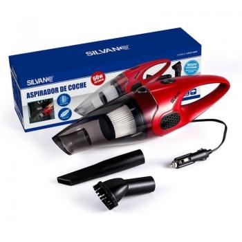 Aspirador de Coche Silvano 23-ASPC-660 Potente 60W Rojo con Filtro HEPA