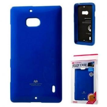 Involucro protettivo in gel TPU silicone per NOKIA LUMIA ICON 929, LUMIA 930 COLOR blu trasparente con