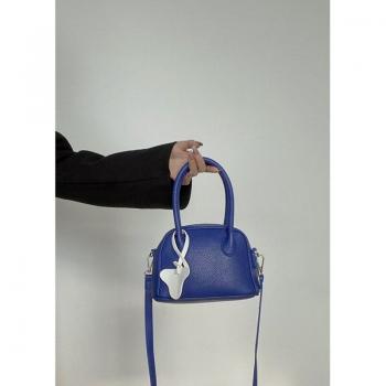 Blue Lychee Pattern Ladies’ PU Leather Shoulder Bag