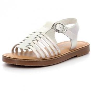 Sandali Kickers Premslim bianchi iridescenti per bambina