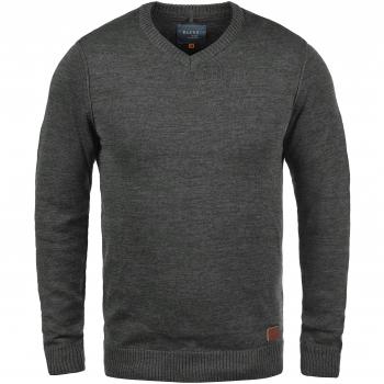 Blend Dansel Herren Strickpullover V-Ausschnitt 3XL Melierung Charcoal