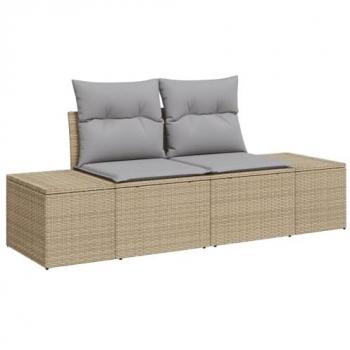 Cuscino Inclusivo Divano da Giardino Beige 123×62×69 cm Polyrattan