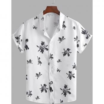 Burst Men's Loose Casual Ethnic Print Shirt