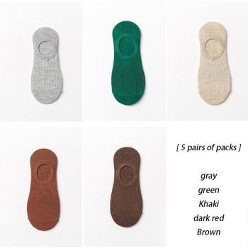 Tobilleras Antideslizantes Transparentes de Algodón con Silicona – 5 Pares, Verano UE 35-40