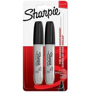 Sharpie Permanentmarker Keilspitze Schwarz (2er Set)