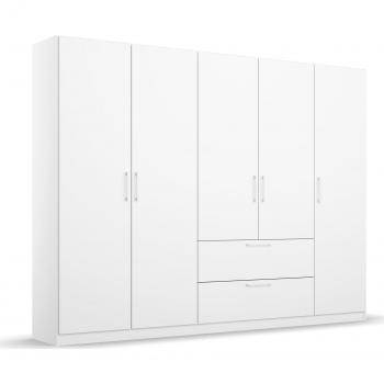 Garderobe CHALLENGER – Drehtürenschrank aus Holzwerkstoff, Spiegeltüren, umfangreiche Schubladen,