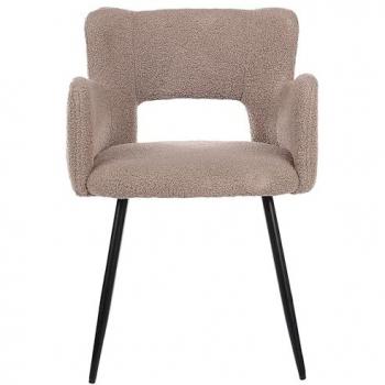Silla de Comedor Sanilac con Diseño Bouclé Marrón – Modelo Beliani