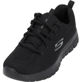 Skechers Graceful Women’s Get Connected Footwear – Black, Size 4.5 – Vegan Material, Machine Cleanable