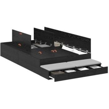 Mesa de Dormitorio con Almacén Negro Roble 120x190 cm