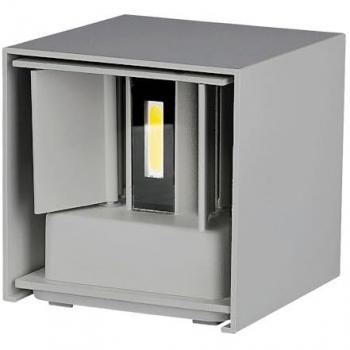 V-TAC LED Wandleuchte Quadrat Doppelt 5W COB Grau Satin IP65 3000K