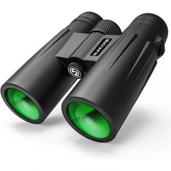 Binoculares compactos 12x42 con prisma Bak-4, recubrimiento verde multicapa, para camping y senderismo
