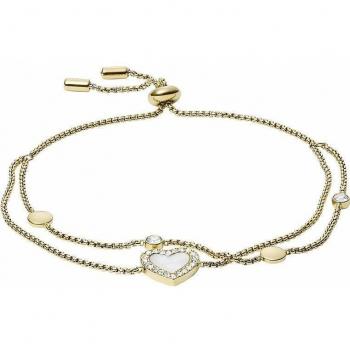 Bracelet Féminin JF03216710 par Fossil avec Design Double Coeur en Acier Inoxydable Doré