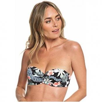 Roxy Bikini Bandeau Moulé Femme Anthracite Tropicalababa, Taille L
