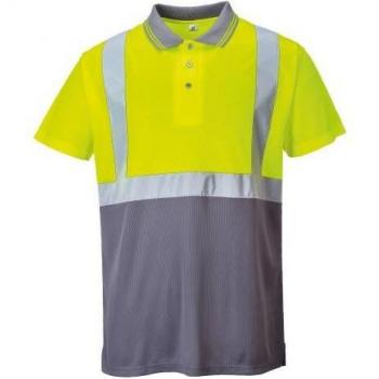 Polo Portwest 2XL Jaune/Bleu Marine Haute Visibilité