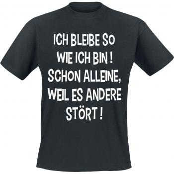 Tee-shirt homme “Je reste tel que je suis” noir, variantes de taille S à 5XL
