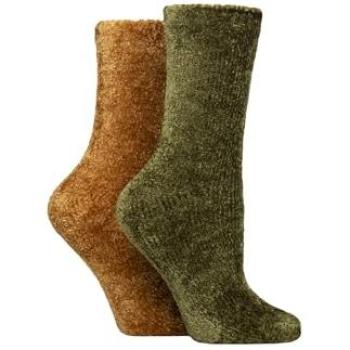 Eco‑Friendly Bottle Green Women’s 2‑Pack Chenille Boot Socks (4‑8)