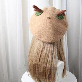 Leaf Wool Felt Beret