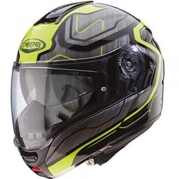 Caberg Levo Flow Casco Moto Hombre L – Negro/Antracita + Amarillo Fluorescente