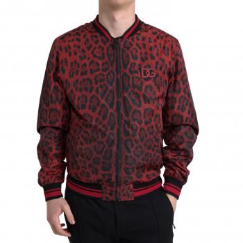 Dolce & Gabbana Red Leopard Menswear Bomber – L Edition
