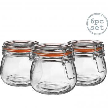 500ml Orange Seal Storage Jars Pack of 6
