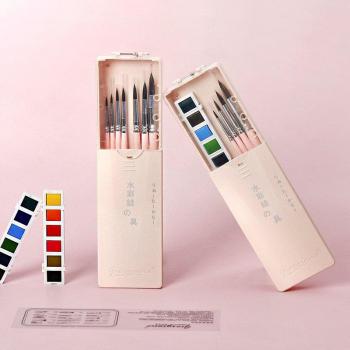 Malerset Gouache Makaron 12 Farben – Pinsel inklusive