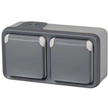 BASE ENCHUFE DOBLE EXTER.IP55 SER. PLEXO