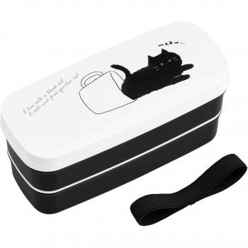 OSK 2‑Tier Lunch Bag “Black Cat” – Made in Japan