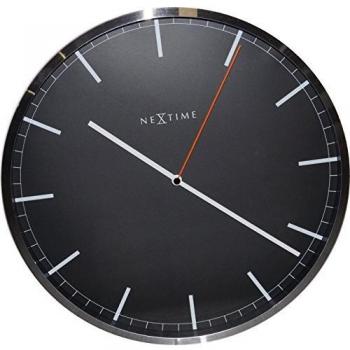 NeXtime – Striped Wall Clock (Metall & Kunststoff) – Schwarz – 35 × 4,2 cm