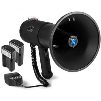 Mégaphone 75 W Vonyx avec double pack de batteries rechargeables MRB12