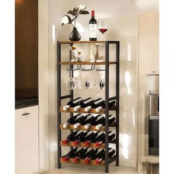 Porte‑bouteilles Dandibo Noir Métal – Casier vertical de 100 cm, support élégant