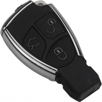 Jingyuqin Silver Side Key Fob Case for Benz CLS C E S with Battery Holder