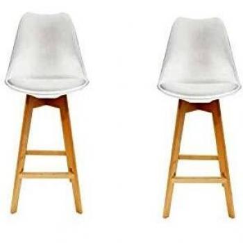 Chaise haute scandinave pour bar, couleur blanche