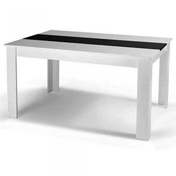 Tavolo rettangolare Georgia 6 persone bianco e grigio 140 cm