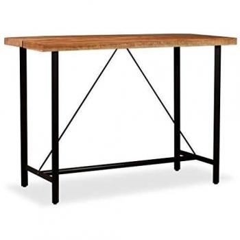 VitaXL Bar Table Made of Solid Acacia Wood, Size: 150x70x107 cm