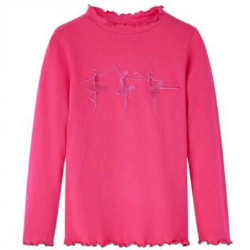 Camiseta Niños Manga Larga Rosa Brillante 128