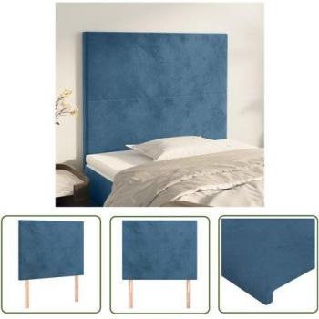 Samt-Kopfteile 80x5x78/88 cm Dunkelblau
