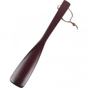 Heel-Shaped Wooden Shoehorn with Hanging Loop