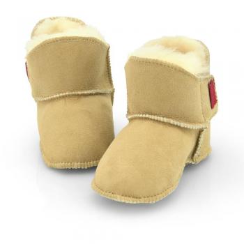 Engel Babyschuhe Lammfell Klettverschluss beige Hellbraun 16/17