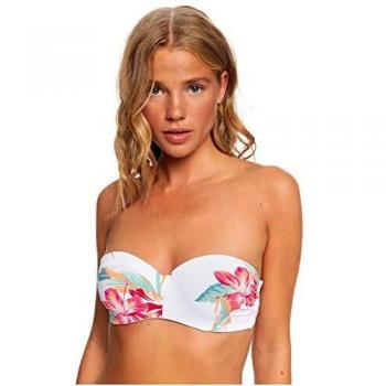 Bikini Bandeau Roxy Lahaina Bay Top Moldeado Mujer Bright White Tropic Calls XS