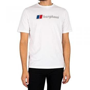 Men's Berghaus Organic Big Logo T-Shirt in White, Size Regular/34