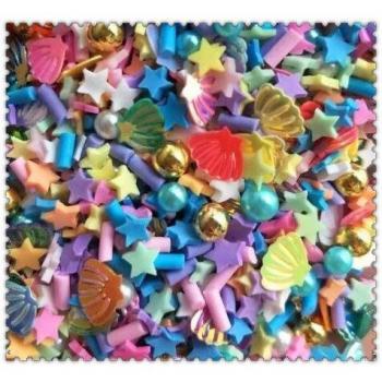 Bolsa de 50g de Arcilla Polimérica Colorida con Flores y Perlas para DIY