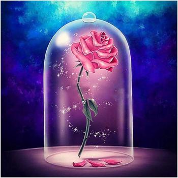 30x30cm Pink Rose Diamond Pattern – 5D Craft Kit