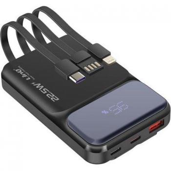 Kit de carga portátil 10 000 mAh: Lightning, USB‑C y USB negro