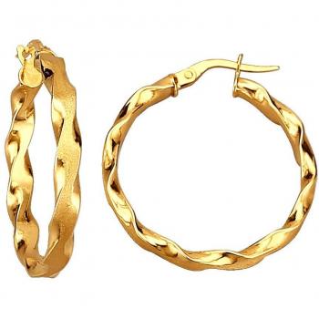 Goldene Creolen aus Gelbgold, KLiNGEL Damenmodell