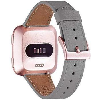 WFEAGL Ersatzarmband für Fitbit Versa, Top Grain Leder