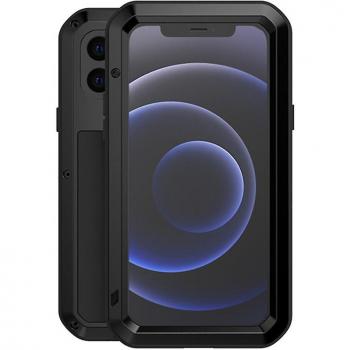 Love Mei Coque Métallique iPhone 12 Mini Noir