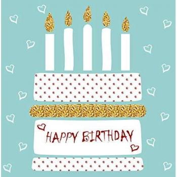 Serviettes Joyeux Anniversaire 33 x 33 cm Multicolores