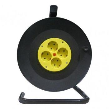 Cable enrollable de 4 enchufes, 50 m, 3x1,5 mm² cobre, termostato integrado (FABRILAMP 166431450)